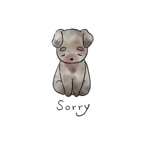 反省する犬のイラスト