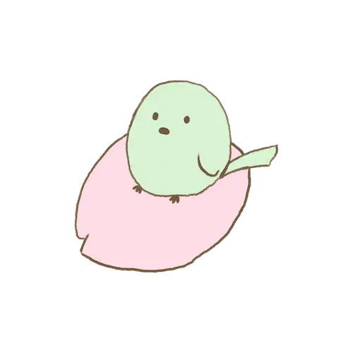 小鳥と桜の花びらのイラスト